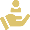 Icon of a hand holding a person.